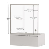 56"-60" W x 58" H Double Sliding Bathtub Shower Door, Semi-Frameless Bypass Tub Door, 1/4" W1573P292497