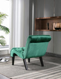 COOLMORE Modern Velvet Armless Accent Living Room Chair / Leisure Chair,Upholstered Fabric Button W39550124