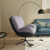 360&deg Swivel Office Chair, Modern Chenille Chair with Faux Leather and Black Metal Base Frame, No N817P205024G