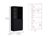 Home 2-Door Bookcase, Modern Storage Unit with Dual Doors and Multi-Tier Shelves B070137820