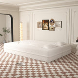 Modern Floor Sofa with 2 Pillows,Convertible Teddy Fabric Foam-Filled Sleeper Sofa Bed,15" Full Size 69042195