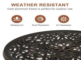 Outdoor Bistro Pub Table, Round Patio Bar Height Cocktail Table, Antique Bronze 07814241