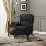 ZUN Black Massage Recliner Chair. Wingback Single Sofa with Vibration Massage, Heat, Push Back 10695854