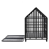 52" Heavy Duty Dog Crate Large Dog cage Strong Metal Dog Kennels and Crates for Large Dogs with 4 W206137933