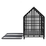 ZUN 52" Heavy Duty Dog Crate Large Dog cage Strong Metal Dog Kennels and Crates for Large Dogs with 4 W206137933