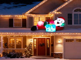 7FT Lighted Christmas Inflatable Decoration, Inflatable Santa Lying on Floor, Funny Blow Up Yard 49600765