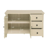 Modern 2 Door 3 Drawer Storage Cabinet,Buffet Cabinet with 2 Embossed Door for Living Room, Kitchen, W688P223053