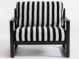 Mid-Century Modern Fabric Lounge Chair, Single Sofa Chair Armrests, Upholstered Lounge Chair W1249P479873