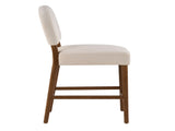 26'' Seat Height Fabric & Rubberwood Bar Stool, Beige Upholstery with Adjustable Floor Leveler, N780P394271B