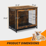 Dog Crate Furniture with Cushion, Wooden Dog Crate Table, Double Doors Dog Furniture, Indoor Dog 96502465