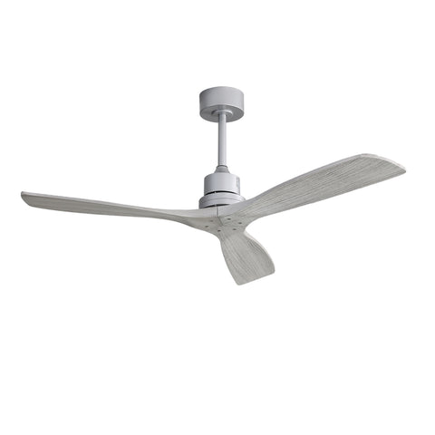 ZUN 52 Inch Indoor Ceiling Fan Without Light 3 Solid Wood Blades Remote Control Reversible DC Motor For W882P147263