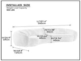 102'' Boucle Sofa Modern Sectional Half Moon Leisure Couch Curved Sofa Teddy Fleece Velet Blue W87694857