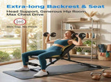 Foldable Adjustable Dumbbell Bench with 2 Resistance Bands - Multi-Purpose Home Gym Equipment for 91533830