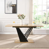 61.81 inch Extendable Dining Table, Modern Geometric Rectangular Table with Sturdy Metal W2317P251956
