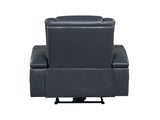 Blue and Black Power Recliner with Bluetooth B062P215428
