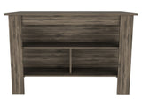 DEPOT E-SHOP Delos Kitchen Island, Four Legs, Three Shelves, Dark Brown B097132965