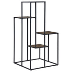 ZUN Rustic Brown and Black 4-Tier Display Shelf B062P153776