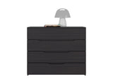 Aralia Drawer Dresser, Four Drawers, Superior Top, Black Wengue B097P474286