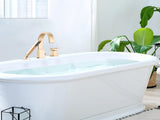 Waterfall Bathtub Faucet with Sprayer, 3-Hole Roman Filler with Hand Shower Deck Mount Waterfall W1224P206190