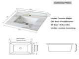 31 Inch Marble Vanity Top, Bathroom Vanity Top with Undermount Rectangular Middle Sink and 4" Height 43865004