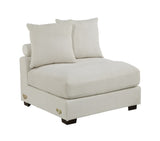 Living Room Furniture Armless Chair Beige Corduroy 1pc Armless Chair Soft Cushion Wood Legs B011P211064