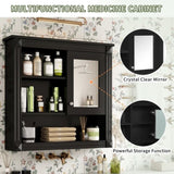 32'' Bathroom Wall Cabinet with Mirror, Wall Mounted Medicine Cabinet with 4 Shelves, Mirrored Door N710P254922B