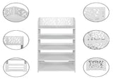 Wood-plastic Board Five Tiers Carved Shoe Rack White A 52666556