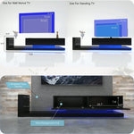 ZUN TV Console with Storage Cabinets, Full RGB Color 31 Modes Changing Lights Remote RGB LED TV Stand, W1701105064