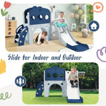 ZUN 7 in 1 Toddler Slide Set, Freestanding Spaceship Set with Slide, Kids Slide Playset Structure, Arch N710P173044C