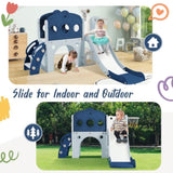 ZUN 7 in 1 Toddler Slide Set, Freestanding Spaceship Set with Slide, Kids Slide Playset Structure, Arch N710P173044C