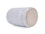 Handmade White Glazed Ceramic Planter Set of 2, 6" & 8" Diameter, Bamboo-like Pattern, for Orchids 89494028