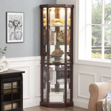 Corner Lighted Curio Cabinet Corner Glass Cabinet Lighted Curio Cabinet Corner Display Case for W2275P194425