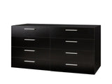 8 Drawer Double Dresser for Bedroom, Wide Storage Cabinet for Living Room Home Entryway, Black 98134933
