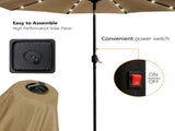 9ft Solar LED Lighted Patio Umbrella, Table Market Umbrella, Outdoor Umbrella for Garden, 47290384