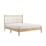 Mid-Century Modern Design Full Platform Bed 1pc Natural Finish Wooden Bedroom Furniture Vertical B011P211340