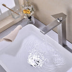 ZUN Single Handle Sink Brushed Nickel Vanity Bathroom Faucet, Basin Mixer Tap W928124228