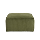 ISABELLA Square Ottoman, Olive Green, Corduroy N757P180768V