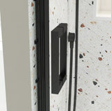 Glass shower door, sliding door, with 5/16" tempered glass and Matted Black finish 6074 W2122P167013
