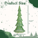 6FT Lighted Christmas Tree Yard Decorations, Pre-lit Pull Up Christmas Tree with 200 LED Warm White 64361676