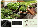 2-Section PE Rattan Raised Garden Bed, 29" Ergonomic Elevated Planter Box with Detachable Fabric 25197880