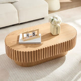 43.70Inch Modern Handcraft Drum Coffee Oval Coffee for Living Room,Small Wooden Coffee W2582P250631