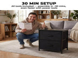 2-Pack  2/4-Drawer Dresser with Metal Frame & Wood Top, Fabric Storage Organizer,Black 08535913