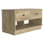 ZUN Tulip Storage Bench, Two Drawers, Two Shelves B128P148981