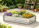 4' x 2' x 1' Galvanized Raised Garden Bed for Patio Herb Gardening, Sturdy Metal Planter Box 95807559