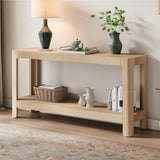 Mirod Modern Farmhouse Console Table,Elegant Minimalist Design with Premium Wood Veneer and Rounded N760P281362N