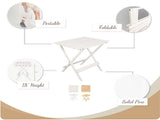 Small Solid Wood Folding Side Table , White, Portable Patio Outdoor Table Plant Stand 98564709