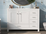 36" White Bathroom Vanity with Ceramic Sink Combo, Abundant Storage Cabinet -2 Soft-close doors and WF319798AAK