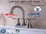 2-Handle 4-Inch Brushed Nickel Bathroom Faucet, Bathroom Vanity Sink Faucets with Pop-up Drain and 99679626