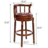 Seat Height 29.5'' Wooden Swivel Barstool 360 Degrees Swivel Barstools Chair for Home Kitchen W2195135472