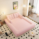 Human Dog Bed, Lazy Sofa Couch, 78.7" Multi-Functional Foldable Sofa Bed, 3-in-1 Teddy Fabric W1885P306886